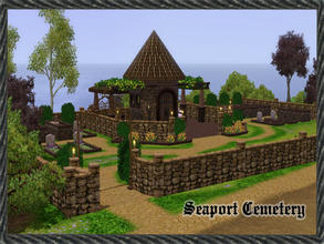 Sims 3 — Seaport Cemetery by JCIssette — Beware! Ghostly things happen at this cemetery. Peasants may come grieve for