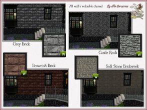 Sims 3 — Stone Patterns for Spooky Houses Set 2 by thesorceress — And here is my second Stone Patterns set ;) Hope you