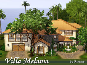 Sims 3 — Villa Melania by Rirann — 2 stories summer villa includes a pool and a two-car garage