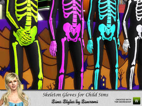 Sims 3 — Skeleton Gloves for Child Sims by simromi — Are there Skeletons in your closet? You'll want these skeleton