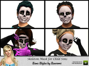 Sims 3 — Skeleton Mask for Child Sims by simromi — Are there Skeletons in your closet? You'll want this skeleton mask