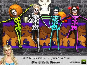 Sims 3 — Skeleton Costume Set for Child Sims by simromi — Are there Skeletons in your closet? You'll want this Skeleton