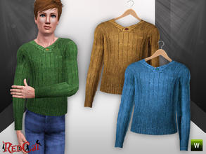Sims 3 — Male Set 003 Sweater by RedCat — 2 Recolorable Palette. Game Mesh. ~RedCat