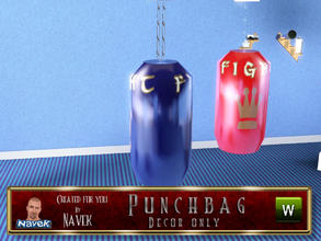 Sims 3 — puch bag by Navek — Punchbag 2 variations and three re-colourable sections, get rid of you anger but decor only