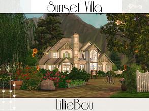 Sims 3 — Sunset Villa by lilliebou — This house is for a family of about 5 Sims. First floor: -Kitchen -Dining room