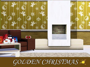 Sims 3 — eviGolden Christmas1 by evi — One of a set of Christmas patterns deco. It is recolorable