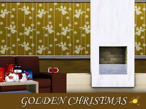 Sims 3 — evi Golden Christmas2 by evi — One of a set of Christmas patterns deco. It is recolorable