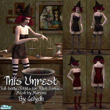 Sims 2 — This Unrest - Witching Attire for Adult Females by gelydh — Set of three witch costumes on Marvine\'s