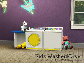 Sims 3 — Kids Deco Washer and Dryer by Angela — Vintage Deco Washer and Dryer for kids, please note this cannot actually