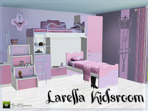Sims 3 — Larella Kidsroom by BuffSumm — Modern kids room with loft bed and optionally with singlebed. Colourfull,