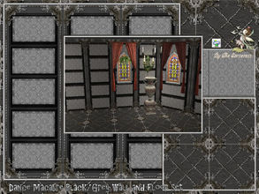 Sims 2 — Dance Macabre Black/Grey Wall and Floor Set by thesorceress — A Wall and Floor Set in a Gothic Style, Hope you