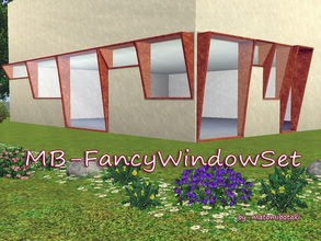 Sims 3 — MB-FancyWindowSet by matomibotaki — MB-FancyWindowSet, a set of 9 tilted windows in 3 different sizes and 3
