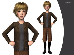 Sims 2 — Brown Jacket for Boys by giasims — Brown Jacket for Boys