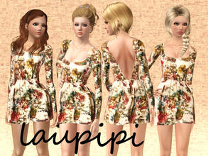 Sims 3 — Fall Dress by laupipi2 — New printed not recolorable dress! 