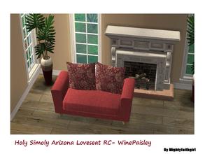 Sims 2 — MFG Holy Simoly Arizona Love Seat Recolor - Wine Paisley - 1 by mightyfaithgirl — Wine with Paisley Recolor of