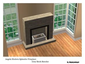 Sims 2 — MFG AMV Modern Splendor Fireplace RC- GreyBrick by mightyfaithgirl — Grey Brick recolor of Angela\'s Modern
