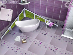 Sims 3 — Violet Tile Floor 2 by Devirose — Created with Tsr Workshop,base game compatible,no need EP.Enjoy^^