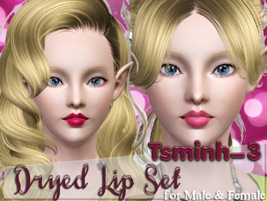 Sims 3 — Dryed Lip Set by TsminhSims — A New Lipstick set with Dryed Lip and Dryed Lip with teeth. When you out of water,