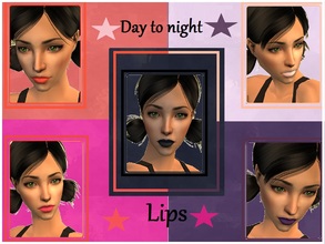 Sims 2 — Day to night Lip colours by Kara_Croft — My first attempt at lipstick for the sims 2! 5 shades of matte lip