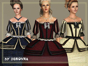 Sims 3 — Dress Baroque by bukovka — Dress in the Baroque style. Skirt - in the form of cart what was considered the