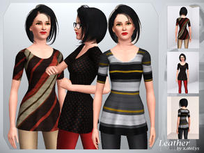 Sims 3 — Leather set - Sweater by katelys — New knitted top for young/adult females. I created the mesh.