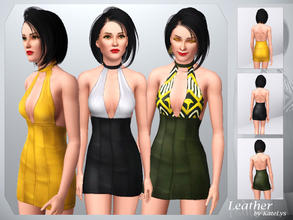 Sims 3 — Leather Set - Dress 01 by katelys — New hand-painted leather dress for young/adult females.