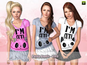 Sims 3 — Teen ~ Panda Hoodie by lillka — Cute panda hoodie for teen girls. Everyday/Athletic 3 styles/2 recolorable