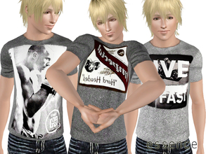 Sims 3 — Men T-shirt Set by simseviyo — New set with 3 t-shirts for your guys 