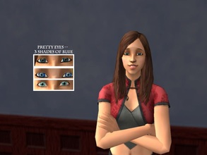 Sims 2 — _Simply Pretty Eyes_Set by Xodess — This set consists of three shades of blue colored eyes. They work for both