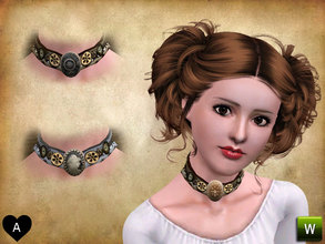 Sims 3 — Steampunk chokers with lace by agapi_r — Steampunk chokers with lace that will look great with any steampunk