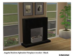 Sims 2 — AMV Modern Splendor Fireplace RC - Black by mightyfaithgirl — Black recolor of Angela\'s Modern Splendor