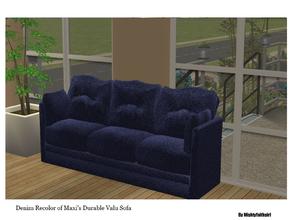 Sims 2 — MFG Denim Living Set  - RC Maxi Valu Sofa by mightyfaithgirl — Denim recolor of Maxi\'s Durable Valu Sofa.