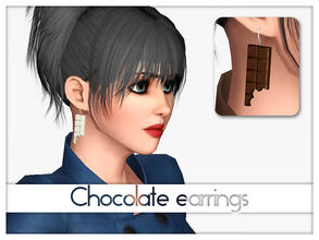 Sims 3 — Chocolate earrings by Kiolometro — Delicious earrings! Is black, white and milk chocolate
