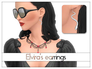 Sims 3 — Elvira's little snake earrings by Kiolometro — Elvira style, snakes of her own design