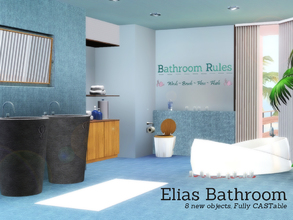 Sims 3 — Elias Bathroom by Angela — Elias Bathroom, a modern contemporary bathroom with 8 new items, this set contains an