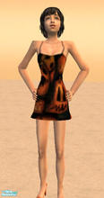 Sims 2 — Black Pumpkin Dress by oracledelphi4 — A black pumpking print dress!