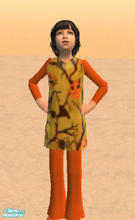 Sims 2 — Green Halloween by oracledelphi4 — A sheer shirt, over a bright pumpkin-inspired top and pants!