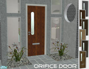 Sims 2 — Orifice Doors - Wooden collection by linegud — A set of modern wooden doors with a glass insert for your semi