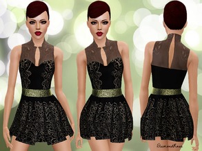 Sims 3 — Baroque Cutwork Lace Dress by DiamondRose2 — A stylish Baroque Cutwork Lace Dress for your young-adult and adult
