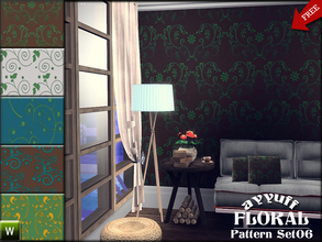 Sims 3 — Floral Pattern Set06 by ayyuff — 5 recolorable floral patterns ...
