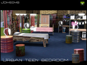 Sims 3 — Urban teen bedroom by jomsims — Urban Teen room with recycled materials as used by designers worldwide. In this