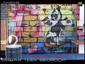 Sims 3 — wall 3 and 4 urban teen bedroom by jomsims — wall 3 and 4 urban teen bedroom