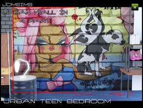 Sims 3 — wall 1 and 2 urban teen bedroom by jomsims — wall 1 and 2 urban teen bedroom