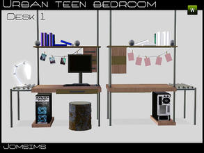 Sims 3 — desk 1 urban teen bedroom by jomsims — desk 1 urban teen bedroom