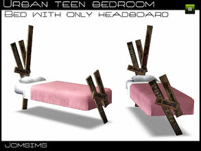Sims 3 — single bed 2 just headboard and footboard urban teen bedroom by jomsims — single bed 2 just headboard and