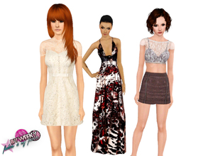 Sims 3 — Everything you need by Weeky — Everything you need - three dresses - two aren't recolorable - one is recolorable