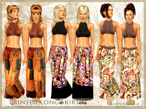 Sims 3 — Printed Long Skirts by Serpentrogue — young adult/adult everday has small thumbnail Tested in the game base game