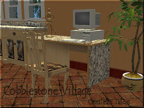 Sims 2 — Cobblestone Village - Marble top Desk by Cerulean Talon — Rich colors and deep textures that are perfect for the