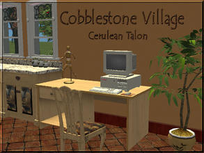 Sims 2 — Cobblestone Village -  Desk by Cerulean Talon — Rich colors and deep textures that are perfect for the cold