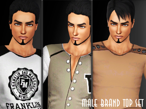 Sims 3 — Male Brand Top Set by saliwa — Sporty, Fit, Brand Top Set for your Male Sims with best quality. Enjoy.